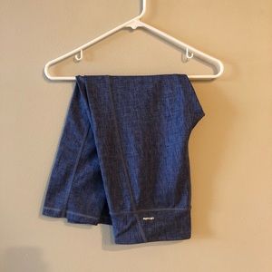 Adidas Cropped Athletic Leggings, Marled Blue